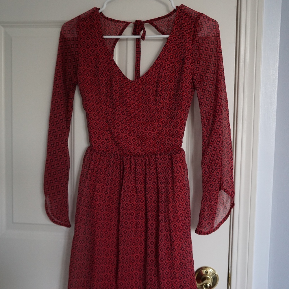 Long sleeve red sundress